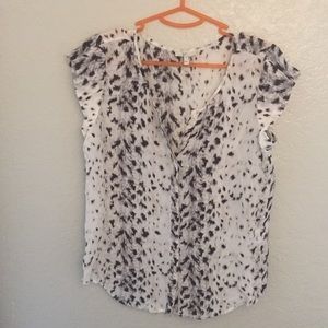 Joie short sleeve animal print blouse